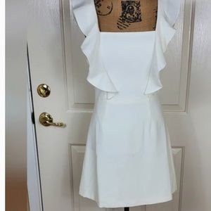 French connection Whisper Square Neck Ruffle Dress